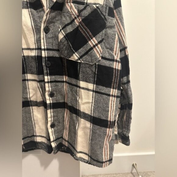 Zara Kids Toddler Black White Red Plaid Flannel Button Down Shirt Size 7 - Picture 2 of 7